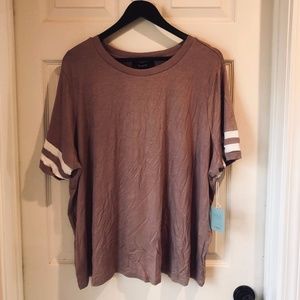 Purple Plus Size Football Boxy Top